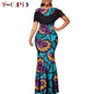 Robes africaines pour femmes, tenues de Couple assorties, Bazin Riche Dashiki, Slim, imprimé pompon, longues robes de fête Y23C009
