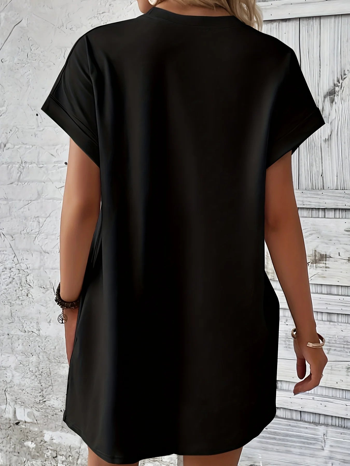 Robe d'été ample pour femmes, imprimé foi croisée, col rond, manches courtes, poches, confortable, décontractée, grande taille