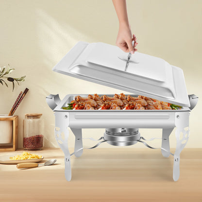 Réchaud/couvercle en acier inoxydable 6L, récipient chauffant pour Catering, Buffet de fête, poêle carré en libre-Service