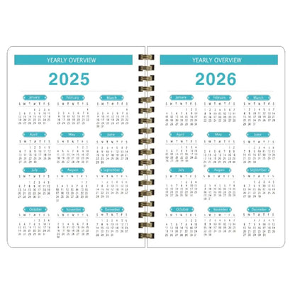 Anglais A5 Agenda livre à faire liste prendre des Notes 2025 calendrier planificateur bloc-Notes 12 mois Agenda hebdomadaire académique 365 jours bloc-Notes