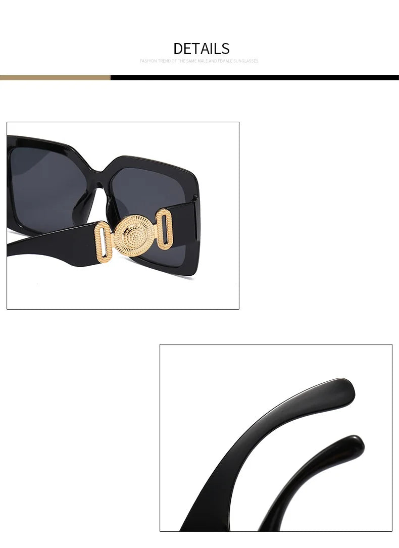 INS populaire carré lunettes de soleil femmes luxe rétro marque hommes tendance voyage lunettes de soleil femme nuances UV400 Oculus