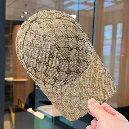 Casquette de Baseball avec lettres en strass pour hommes et femmes, casquette de soleil de rue, chapeau de langue de canard assorti, chapeau de soleil d'extérieur