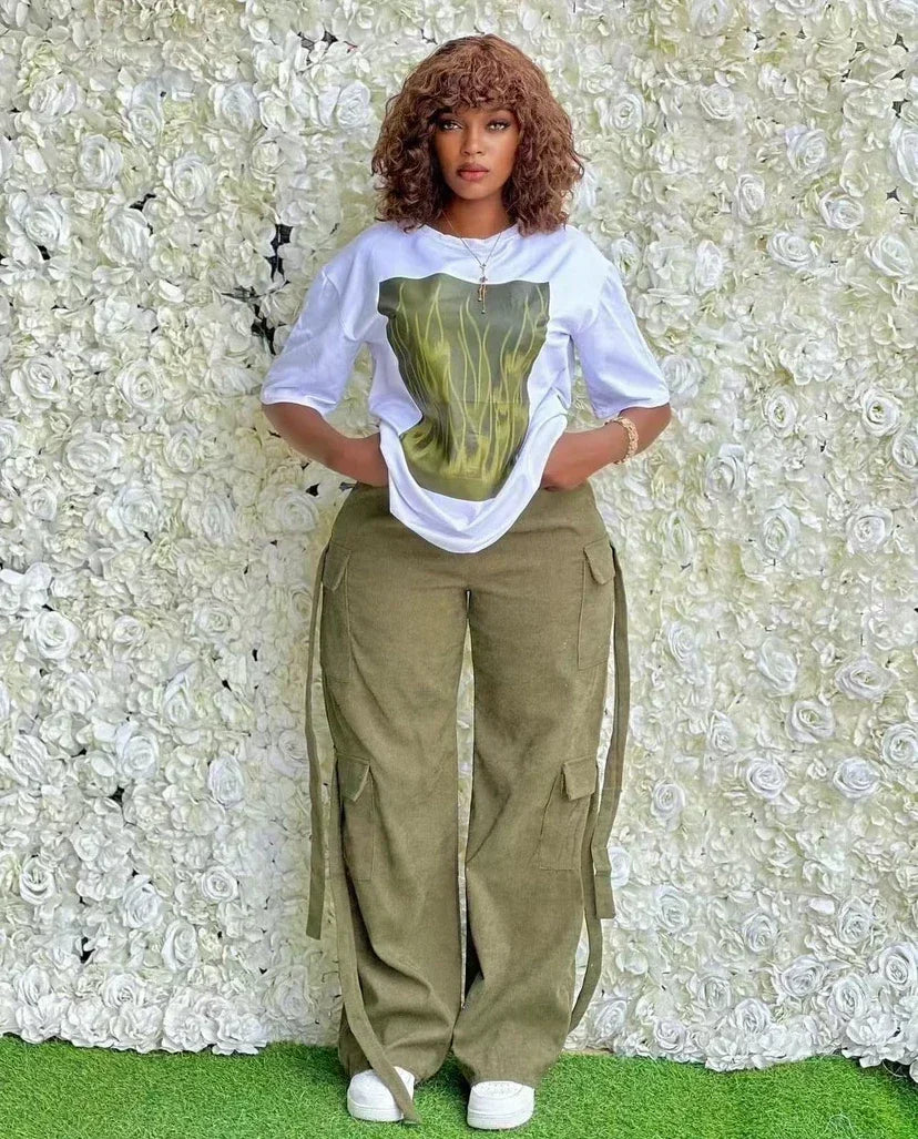 Ensemble Dashiki Africain pour Femme, Haut et Pantalon Assortis, Nouvelle Collection Printemps Été 2025, 2 Pièces