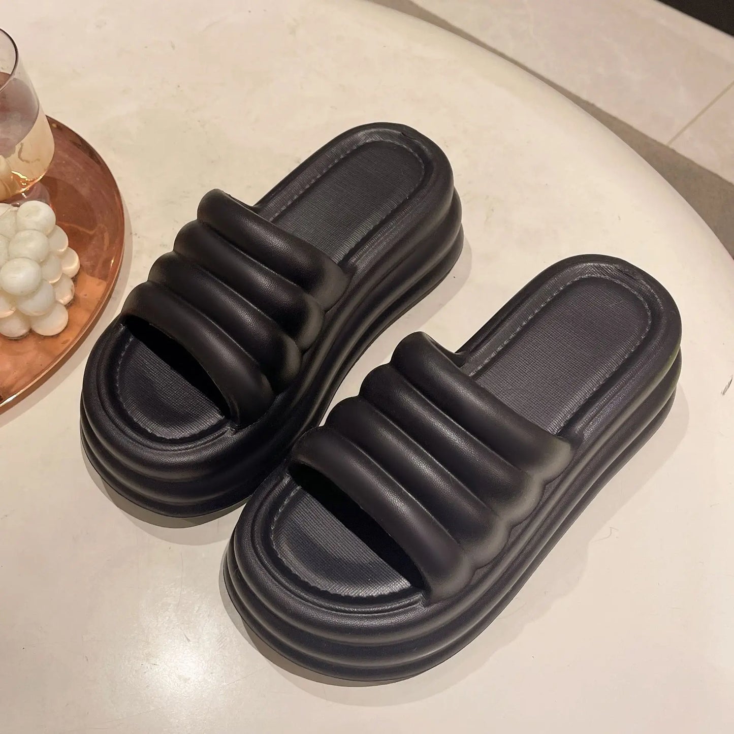 Smile Pop femmes tongs Super semelle épaisse sandales souples pour les femmes intérieur maison mode décontracté femmes pantoufles EVA chaussures plates confortables