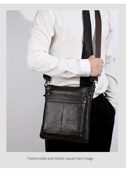 Sac messager en cuir pour hommes, sac à bandoulière d'affaires, petit sac à bandoulière multifonction, sac de voyage pour hommes