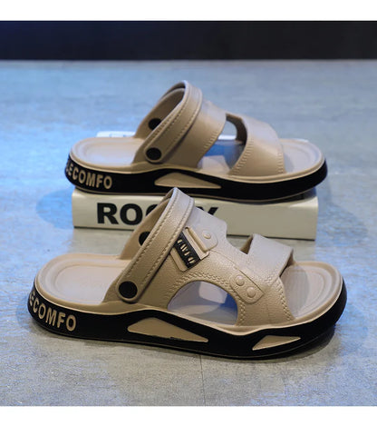 Sandales d'été Eva pour hommes, pantoufles à la mode, légères, douces, plates, antidérapantes, pour l'extérieur, la plage, à bout ouvert