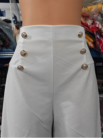 Pantalon Bootcut élégant taille haute, jambes larges, mode européenne et américaine, pantalon évasé Simple pour femmes, été 2023