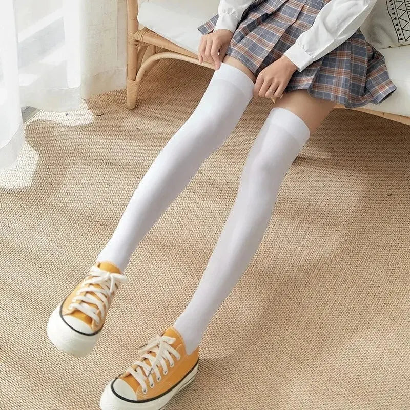 SimpleDairy-Chaussettes Hautes pour Femme, 50cm, Cosplay d'Halloween, Au-dessus du Genou, Bas Longs Décontractés