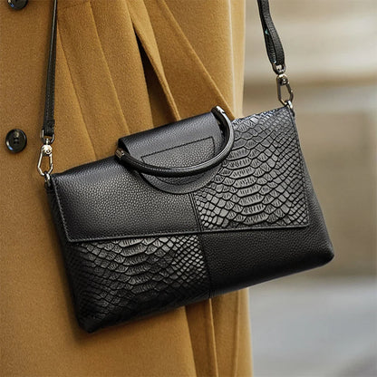 Sac à bandoulière en cuir synthétique PU pour femmes, sac à main et bourse à rabat à motif d'alligator pour dîner de mariage décontracté