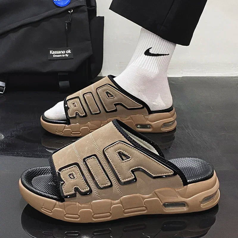 Pantoufles d'été confortables pour hommes, sandales d'extérieur pour hommes, chaussures de marques originales, sandales pour garçons, 2024