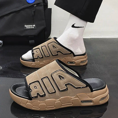 Pantoufles d'été confortables pour hommes, sandales d'extérieur pour hommes, chaussures de marques originales, sandales pour garçons, 2024