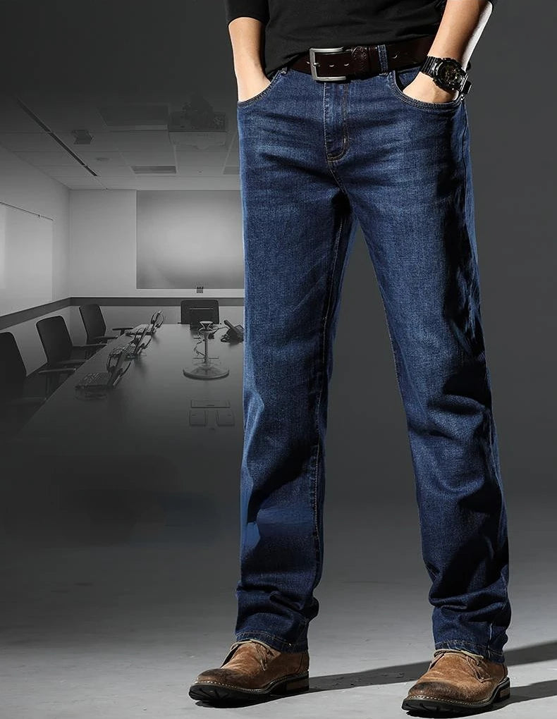 Jeans droits baggy pour hommes, pantalons de cow-boy classiques, jjdenim régulier, tuyau serré élastique, décontracté, taille basse, empilé goth xs
