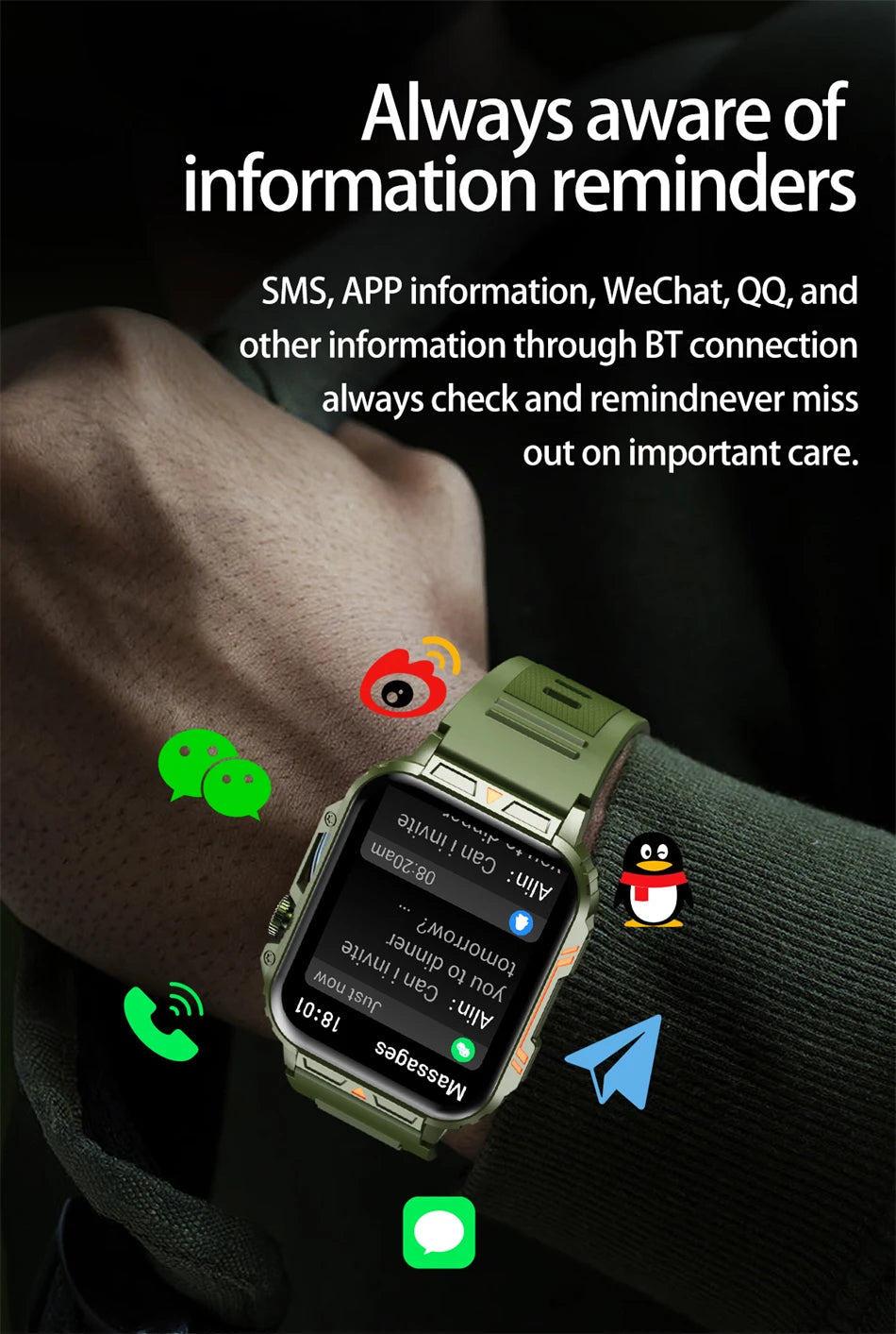 2024 nouveau 1.95 extérieur militaire homme montre intelligente hommes Bluetooth appel Smartwatch hommes pour Android IOS IP68 étanche Ftiness montres