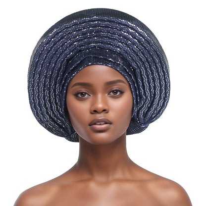 Casquette Turban plissée pour femmes africaines déjà fabriquées Auto Gele femme bandeau Nigeria dame chapeaux chapeau fête de mariage chapeaux