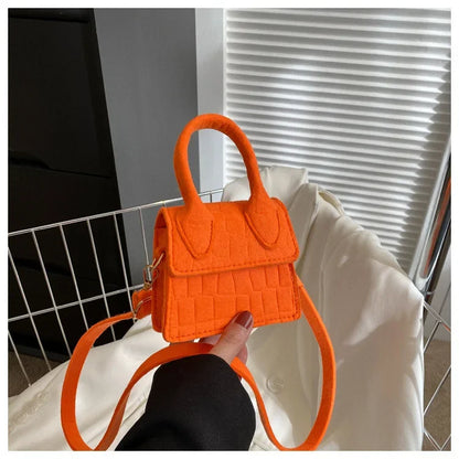 Sac à main en feutre coloré pour femme, mini sacs à main, sac à bandoulière, motif pierre, initié