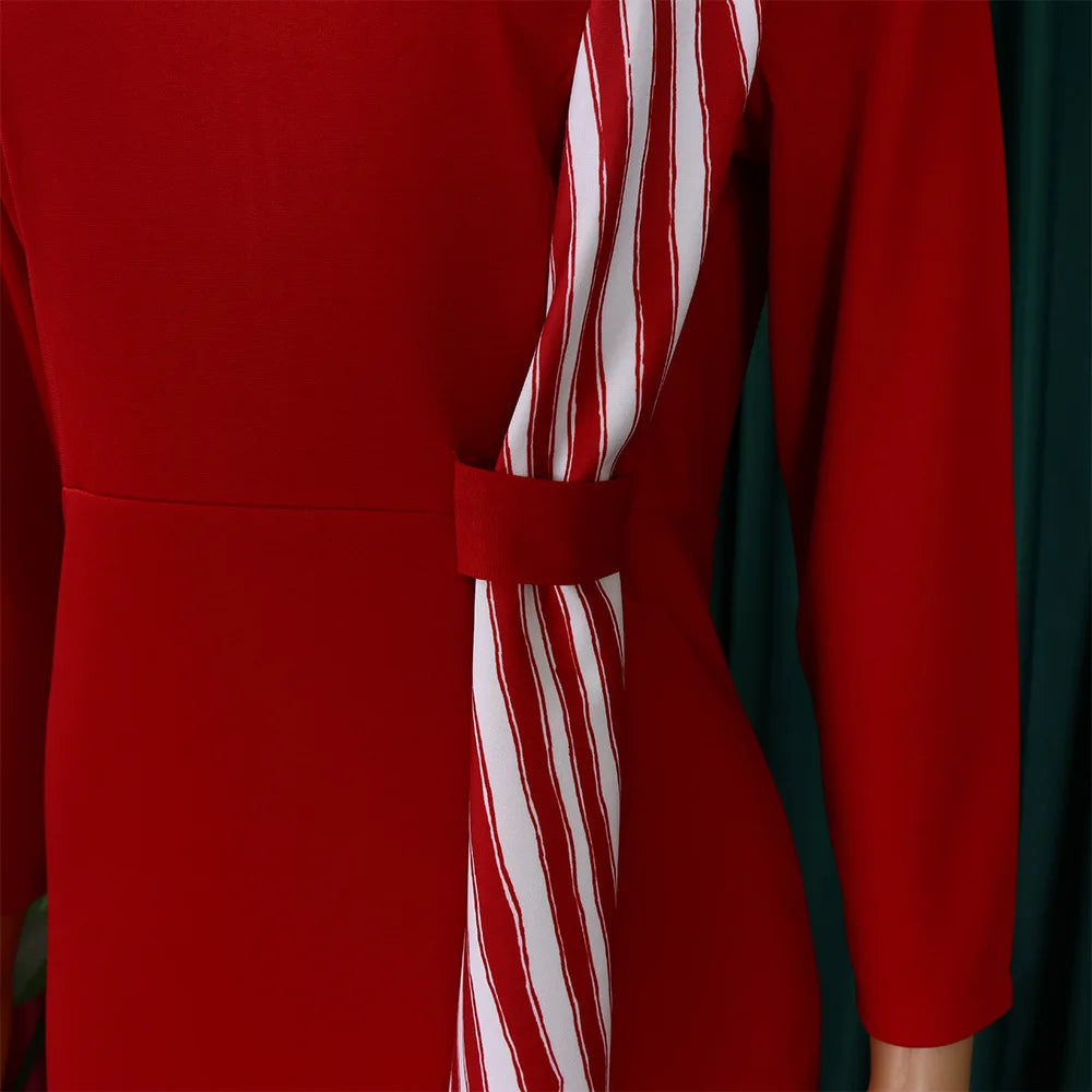 FairyShely 2025 Sexy Patchwork grande taille robe de Club femmes à manches longues grandes robes dame coupe ajustée fête robe courbe serrée