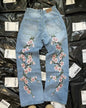 Y2K Baggy Jeans Harajuku vintage fleur de cerisier broderie haute qualité jeans streetwear Hip Hop gothique hommes femmes jeans à jambes larges