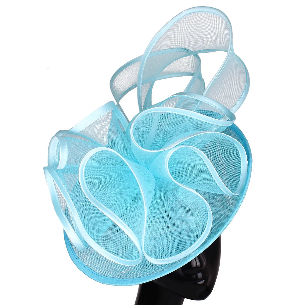 Chapeau de mariage bleu royal avec nœud papillon pour femme, accessoires pour cheveux, jaune, patients, Derby, pilulier, fleur, nouveau, 216.239.Sinamay