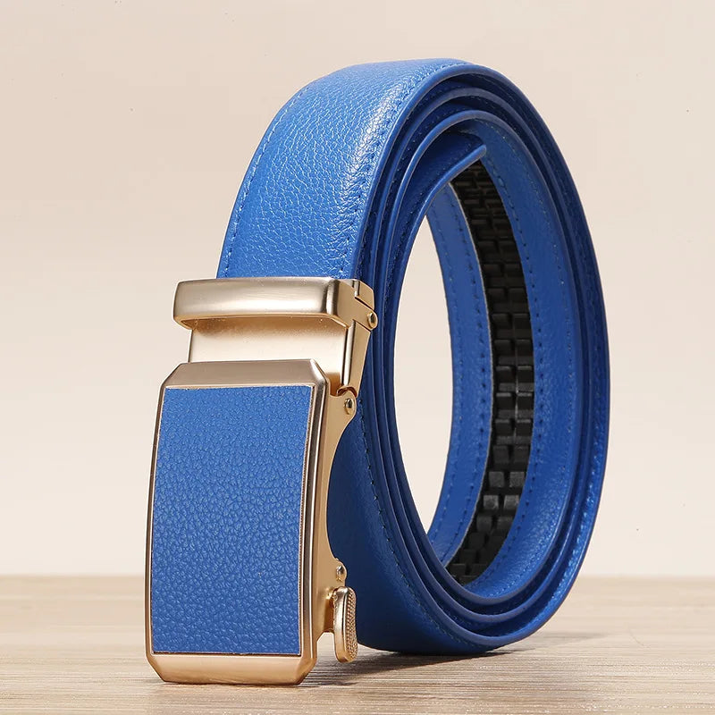 Ceinture à boucle automatique dorée hommes et femmes ceintures décontractées de mode universelle rouge bleu vert noir blanc Cinturon ceinture féminine