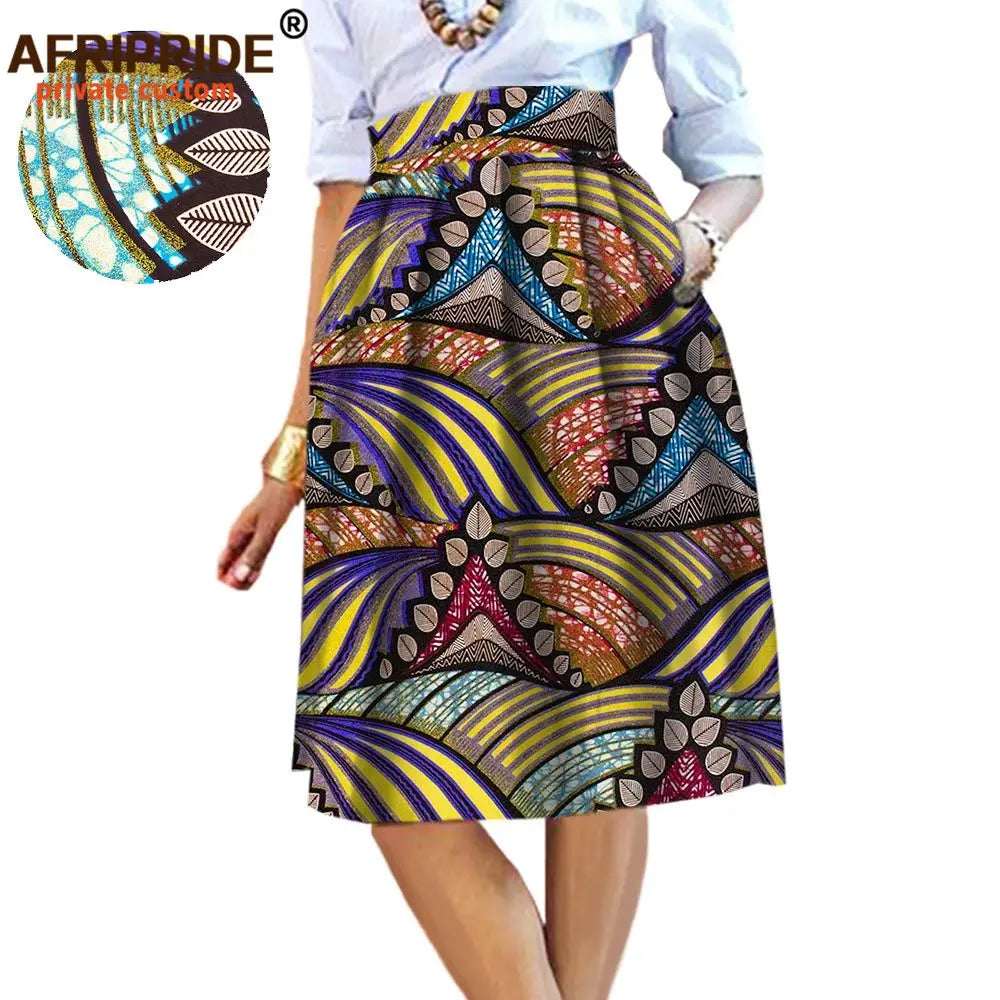 2025 été Original Style africain vêtement jupe Midi pour les femmes privé personnalisé de haute qualité Batik coton Femmal vêtements A 722704