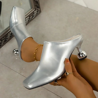 Femmes sandales nouveau créateur mode sandales compensées talons hauts pantoufles peu profond bout pointu fête dames chaussures Sandalias De Mujer