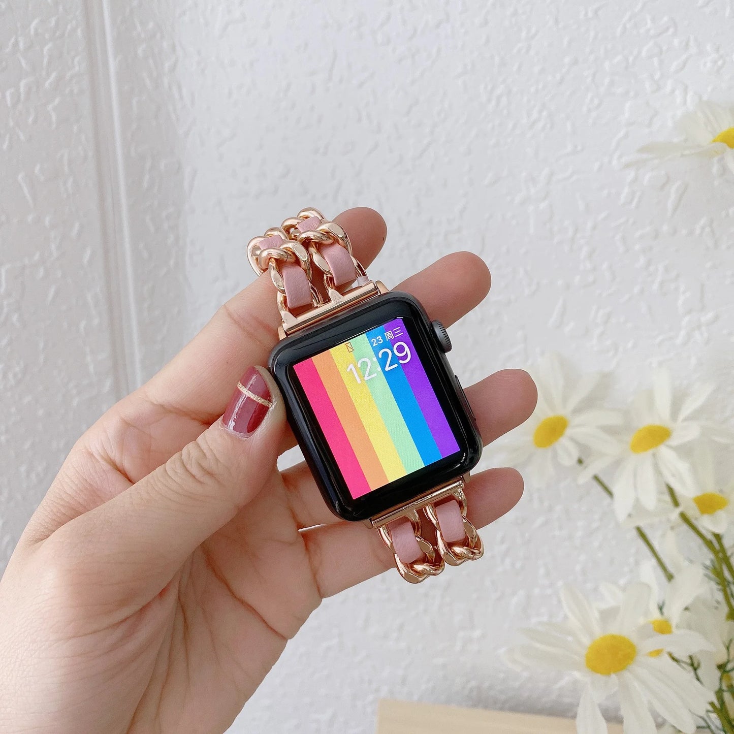 Bracelet en métal pour femmes, pour Apple Watch Band 10 9 8 Ultra 46mm 42mm 49mm 7 SE 6 5 41mm 45mm 44/40mm, Bracelet en acier doré pour dames