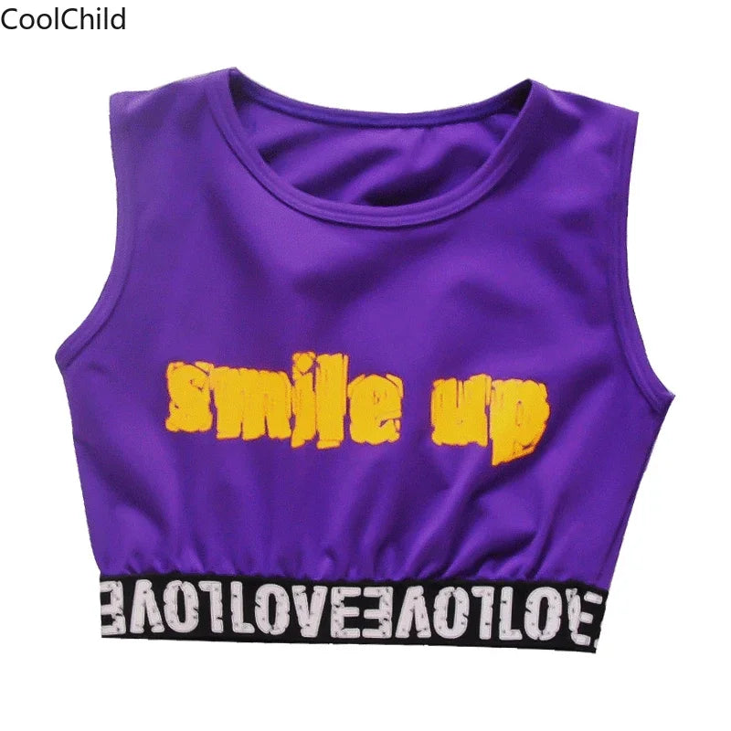Haut court K-pop pour filles, pantalons cargo, cardigan de danse de rue pour enfants, olympiques streetwear pour enfants, ensembles de vêtements de groupe de filles Jazz