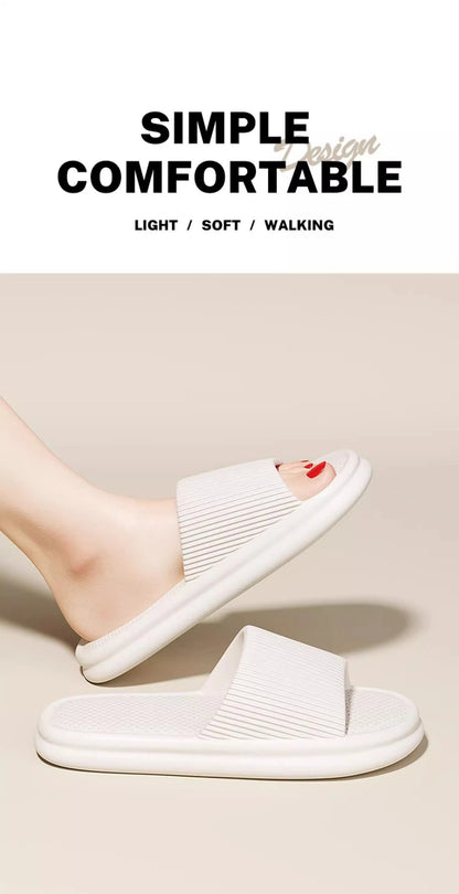 Jolies pantoufles d'été de couleur unie pour femmes et hommes, diapositives de salle de bain EVA antidérapantes, sandales légères concises, chaussures de couple