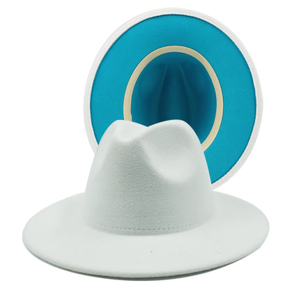 Chapeau Fedora à larges bords pour hommes et femmes, chapeau en feutre ander, chapeau d'église, laine douce, grande taille, DN, britannique, 60cm