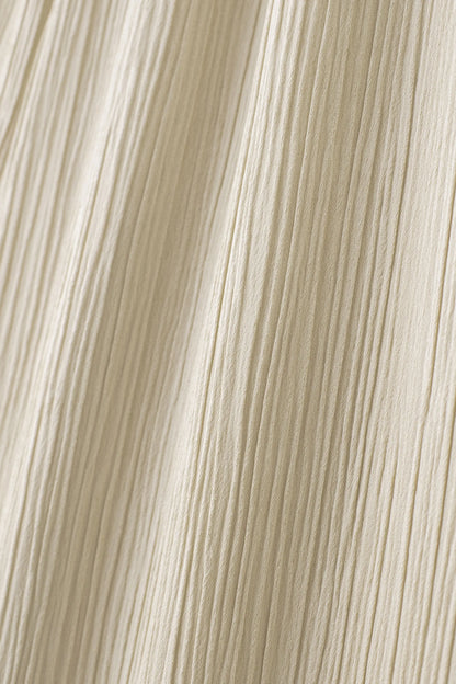 TRAFZA 2024 femmes 2 pièces ensemble taille élastique poche plis décorer pantalon à jambes larges + solide simple boutonnage fente ourlet Blouse haut