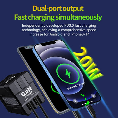 Xiaomi GAN 20W chargeur Ultra rapide Type C éclairage PD 3.0 charge de téléphone portable prise US/EU/UK pour iPhone Samsung Huawei Xiaomi