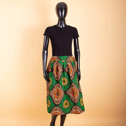 2025 été Original Style africain vêtement jupe Midi pour les femmes privé personnalisé de haute qualité Batik coton Femmal vêtements A 722704