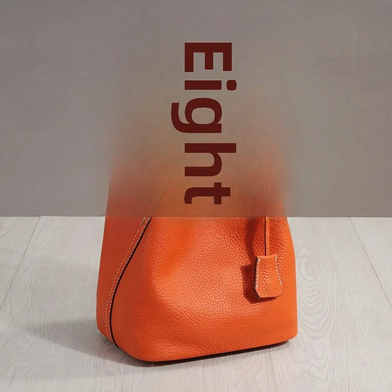 Sac à lunch en cuir de vachette véritable, panier alimentaire E27, sac à main de pique-nique Amazon, poignée supérieure souple, 2024 importé