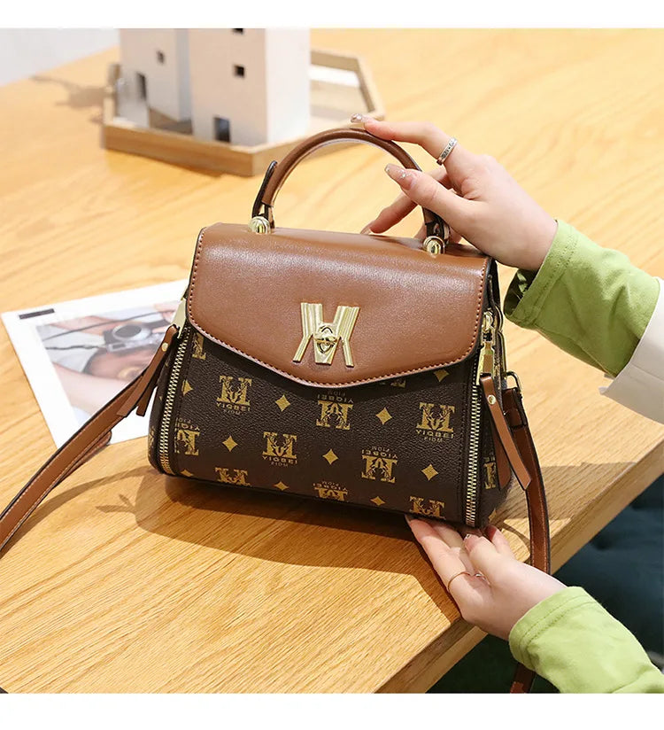 Sac à bandoulière imprimé de luxe pour femme, design de mode, accessoires en métal, marque initiée, sac à main féminin
