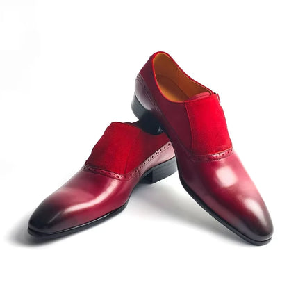 Mocassins en daim et cuir de vache faits à la main pour hommes, chaussures décontractées confortables à enfiler pour le bureau, semelle antidérapante de mariage, conception à motif solide