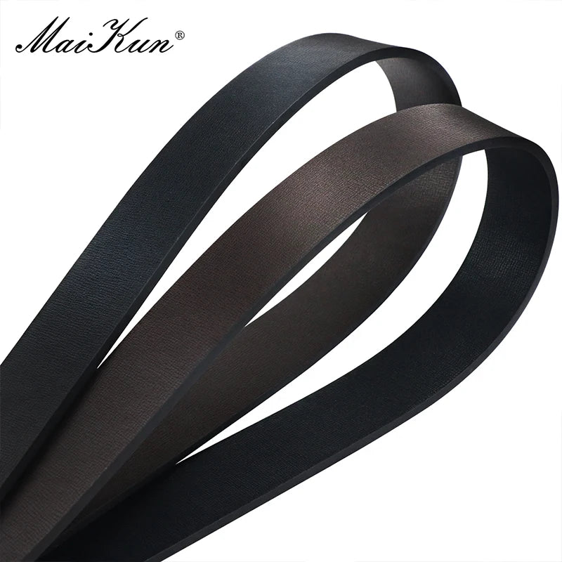 Maikun Ceinture réversible en cuir PU pour homme avec boucle noire rotative pour la Saint-Valentin
