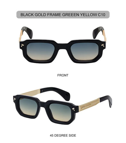 Polarisées Carré Punk lunettes de Soleil Hommes 2025 De Luxe Marque Classique Rectangle Lunettes De Soleil UV400 Conduite Lunettes De Mode En Plein Air Nuances