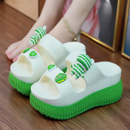 Nouvelle plate-forme mules pantoufles femmes concis grosses diapositives chaussures pantoufles d'extérieur femme argent fermeture éclair sabots dames pantoufles hautes