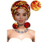 Turbans - bandeaux africains pour femme foulard africain couvre-chef nigérian avec boucle d'oreille assortie Dashiki Ankara cire S20H004
