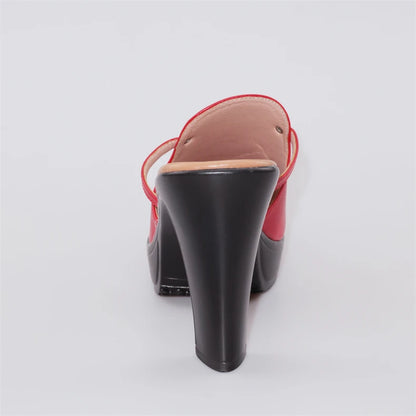 Chaussures à talons hauts de 10cm pour femmes, chaussures à plateforme, pantoufles d'été à semelle épaisse en cuir avec cœur épais, pour bureau et mariage, 2025