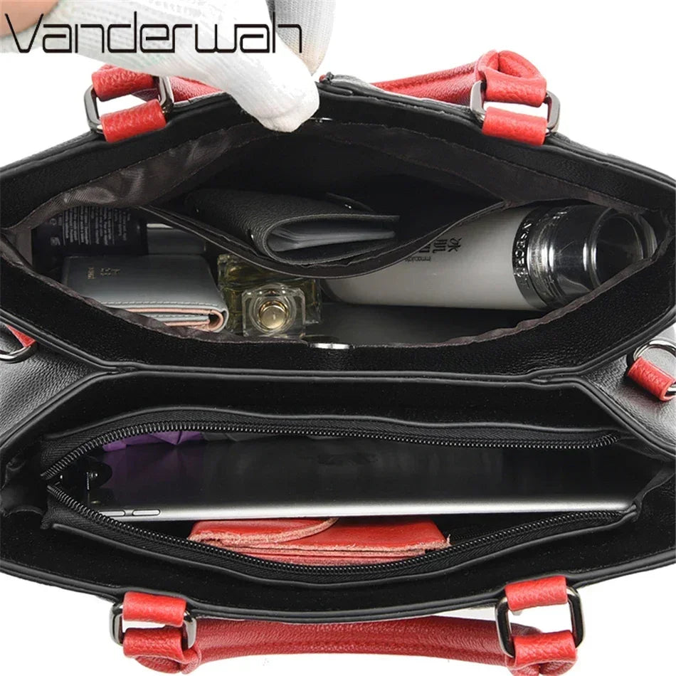 Sacs à main de luxe en cuir pour femmes, fourre-tout de grande capacité, créateur de mode, 2024