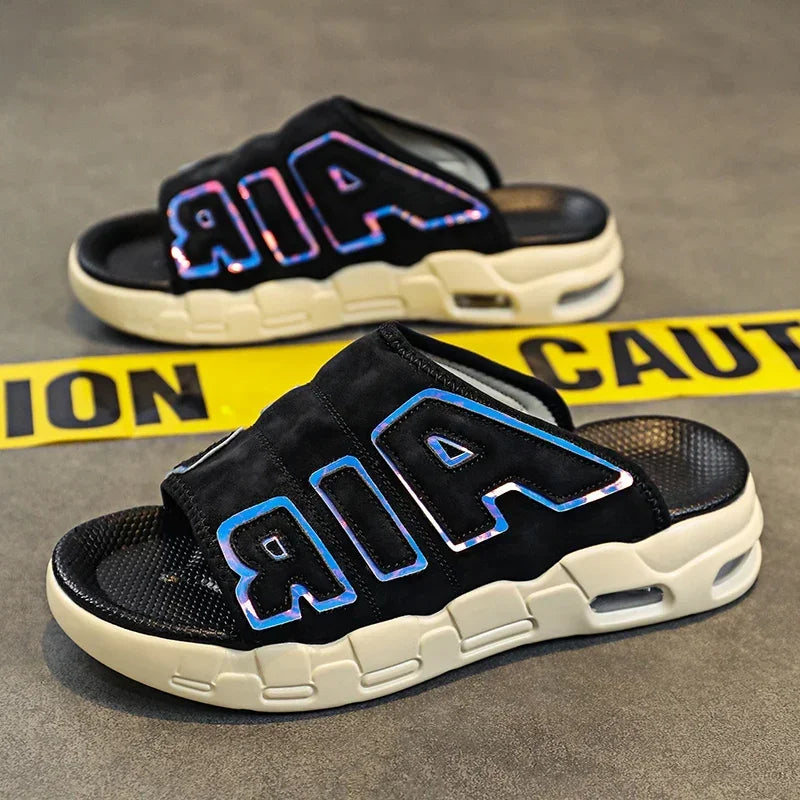 Pantoufles d'été confortables pour hommes, sandales d'extérieur pour hommes, chaussures de marques originales, sandales pour garçons, 2024