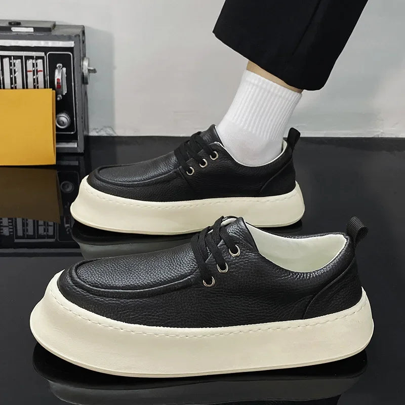 Chaussures basses en cuir respirant pour hommes, chaussures d'étudiant, optique astronomique, chaussures de planche décontractées, ChimYouth, nouveau, été