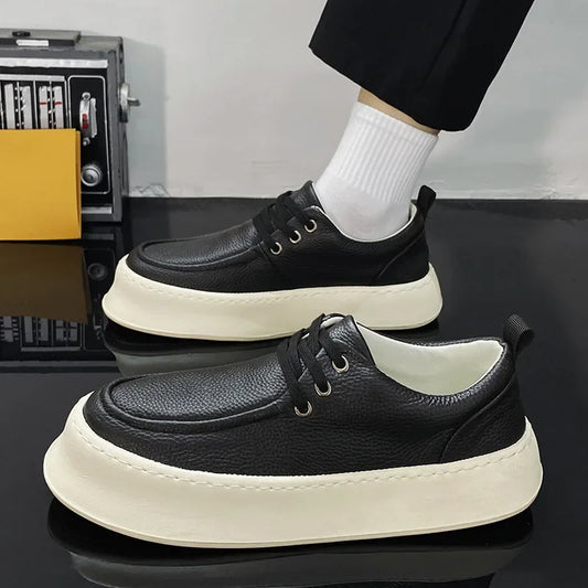 Chaussures basses en cuir respirant pour hommes, chaussures d'étudiant, optique astronomique, chaussures de planche décontractées, ChimYouth, nouveau, été