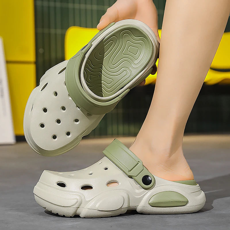 Pantoufles de Couple, vêtements d'extérieur d'été, sandales de plage antidérapantes à semelles épaisses, sandales pour hommes et femmes
