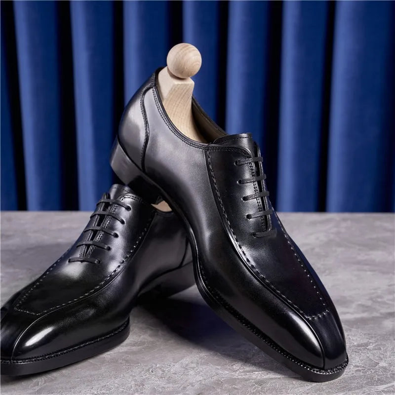 Chaussures Oxfords rétro en cuir véritable pour hommes, chaussures de luxe faites à la main, style britannique, mode confortable, noir, fête de mariage, qualité
