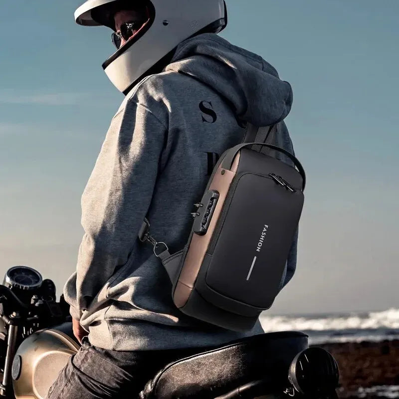 Sac à bandoulière antivol en cuir PU pour homme, sac de poitrine, classique, multifonctionnel, initié, créateur de marque, nouveau