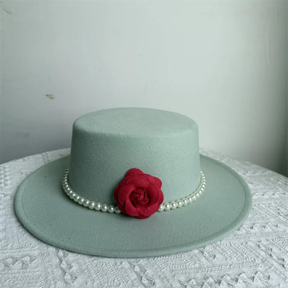Chapeau Fedora de Style français pour femmes, chapeau en feutre à bord large de 10CM, Derby d'hiver et d'automne, chapeaux de Jazz de mariage