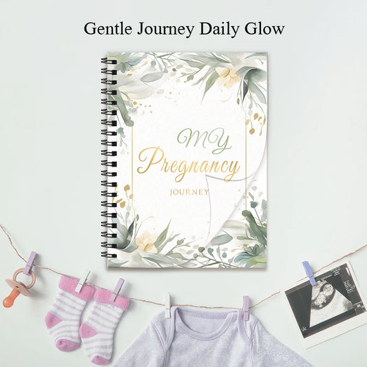 Ensemble Journal de grossesse : autocollants, traqueur hebdomadaire, livre de mémoire florale de style Ink (8,3 x 11,2", 32 pages) - Registre prénatale, nouvelle maman Gi