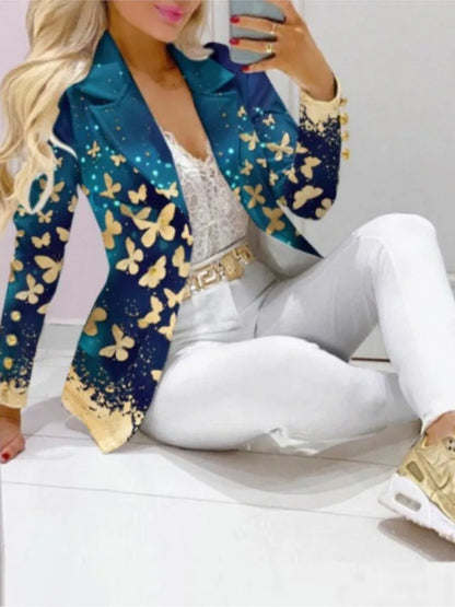 Costume imprimé à manches longues pour femmes, ensemble 2 pièces, couleur assortie, Slim, élégant, pour le bureau, nouvelle collection automne hiver 2023